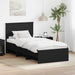 Cadru de pat cu headboard Negru 80 x 200 cm Lemn compozit - WALTI WALTI