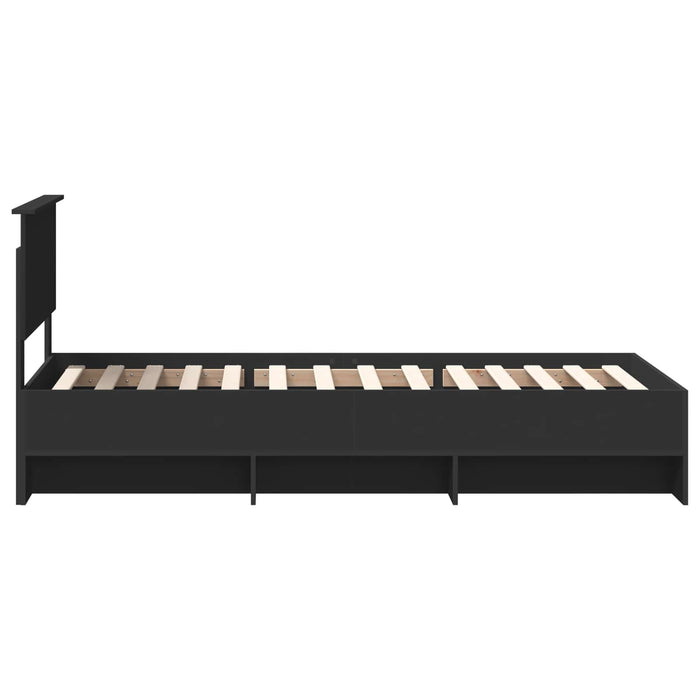 Cadru de pat cu headboard Negru 80 x 200 cm Lemn compozit - WALTI WALTI