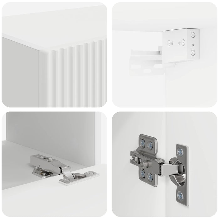 Set Dulap pentru Televizor Montat pe Perete Pe perete 4 pcs Alb - WALTI WALTI