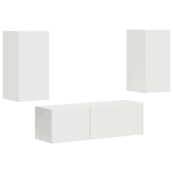 Set Dulap pentru Televizor Montat pe Perete Pe perete 4 pcs Alb - WALTI WALTI