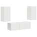 Set Dulap pentru Televizor Montat pe Perete Pe perete 4 pcs Alb - WALTI WALTI
