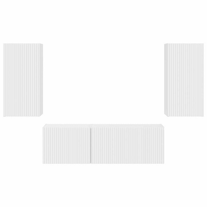 Set Dulap pentru Televizor Montat pe Perete Pe perete 4 pcs Alb - WALTI WALTI