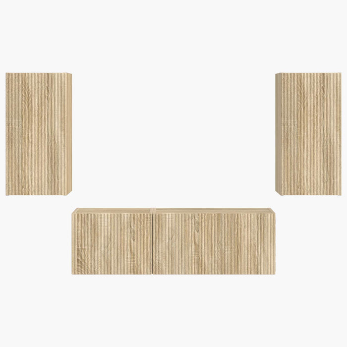 Set Dulap pentru Televizor Montat pe Perete 4 pcs Stejar Sonoma - WALTI WALTI