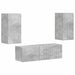 Set Dulap pentru Televizor Montat pe Perete 4 pcs Gri din beton - WALTI WALTI