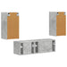 Set Dulap pentru Televizor Montat pe Perete 4 pcs Gri din beton - WALTI WALTI