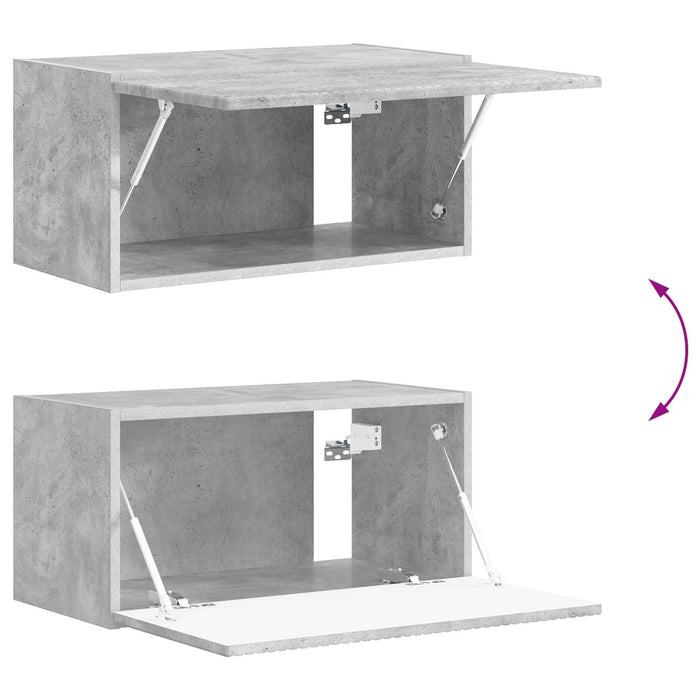 Set Dulap pentru Televizor Montat pe Perete 4 pcs Gri din beton - WALTI WALTI