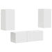 Set Dulap pentru Televizor Montat pe Perete 4 pcs Alb lucios - WALTI WALTI
