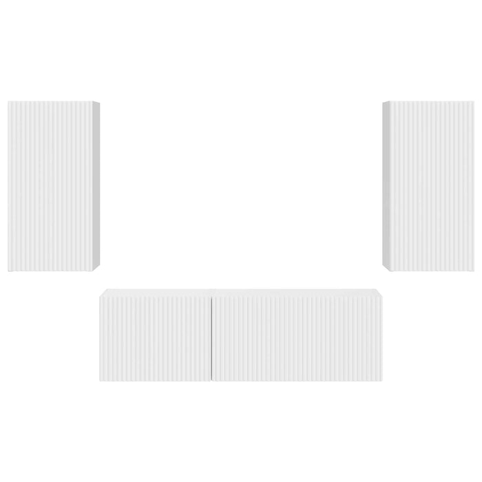 Set Dulap pentru Televizor Montat pe Perete 4 pcs Alb lucios - WALTI WALTI