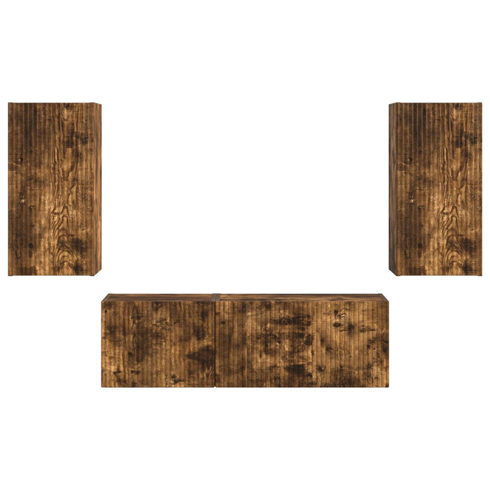 Set Dulap pentru Televizor Montat pe Perete 4 pcs Lemn compozit - WALTI WALTI