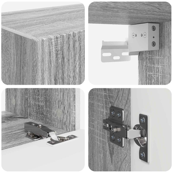 Set Dulap pentru Televizor Montat pe Perete 4 pcs Gri Sonoma - WALTI WALTI