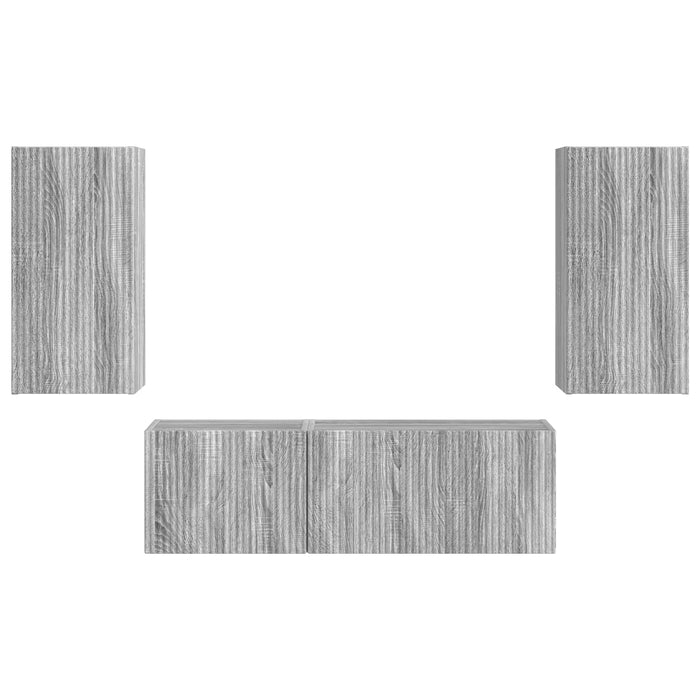 Set Dulap pentru Televizor Montat pe Perete 4 pcs Gri Sonoma - WALTI WALTI