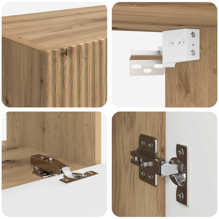Set Dulap pentru Televizor Montat pe Perete 4 pcs Lemn compozit WALTI