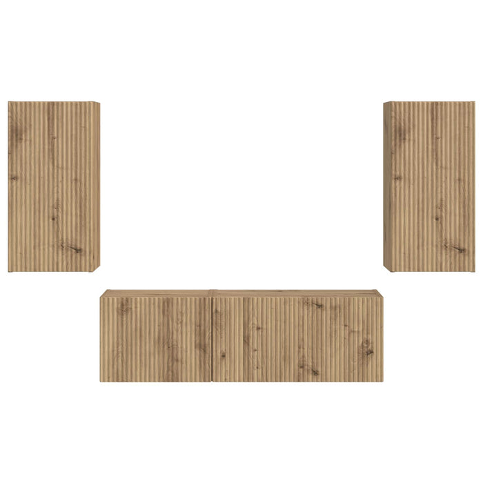Set Dulap pentru Televizor Montat pe Perete 4 pcs Lemn compozit WALTI