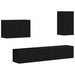 Set Dulap pentru Televizor Montat pe Perete 4 pcs Negru - WALTI WALTI
