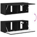 Set Dulap pentru Televizor Montat pe Perete 4 pcs Negru - WALTI WALTI