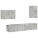 Set Dulap pentru Televizor Montat pe Perete 4 pcs Gri din beton - WALTI WALTI