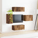 Set Dulap pentru Televizor Montat pe Perete 4 pcs Lemn vechi - WALTI WALTI