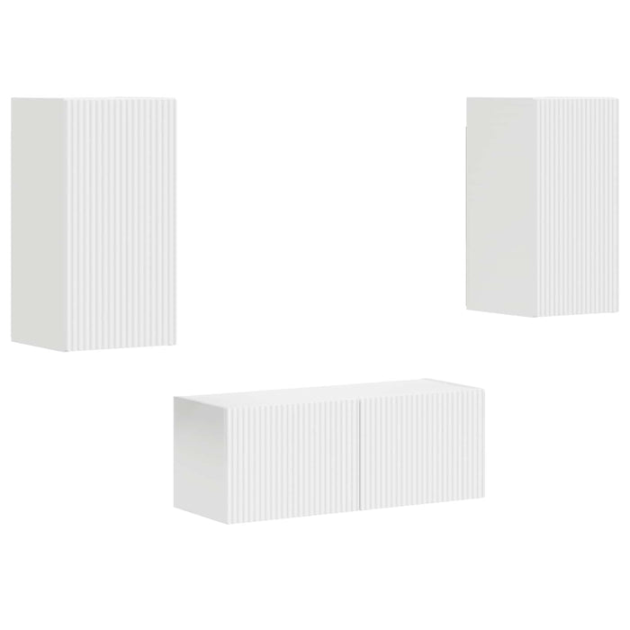 Set comodă TV Pe perete 2 pcs Alb Lemn compozit - WALTI WALTI