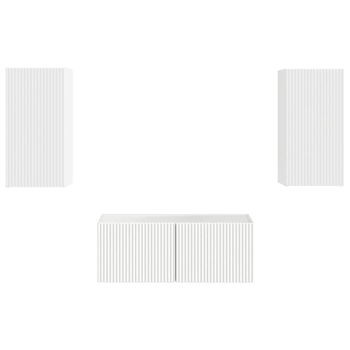 Set comodă TV Pe perete 2 pcs Alb Lemn compozit - WALTI WALTI