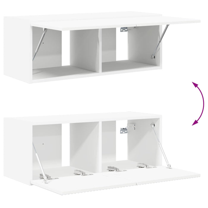 Set comodă TV Pe perete 2 pcs Alb Lemn compozit - WALTI WALTI