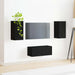 Set comodă TV Pe perete 2 pcs Negru Lemn compozit - WALTI WALTI