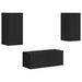 Set comodă TV Pe perete 2 pcs Negru Lemn compozit - WALTI WALTI