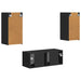Set comodă TV Pe perete 2 pcs Negru Lemn compozit - WALTI WALTI