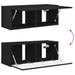 Set comodă TV Pe perete 2 pcs Negru Lemn compozit - WALTI WALTI