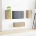 Set comodă TV Pe perete 2 pcs Stejar Sonoma Lemn compozit - WALTI WALTI