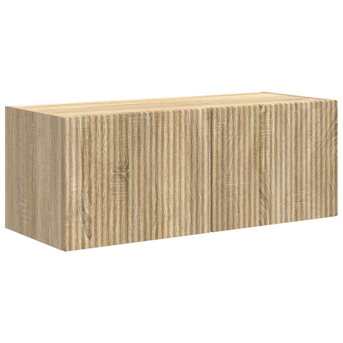 Set comodă TV Pe perete 2 pcs Stejar Sonoma Lemn compozit - WALTI WALTI