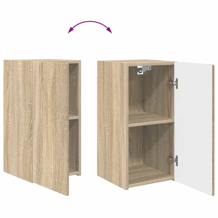 Set comodă TV Pe perete 2 pcs Stejar Sonoma Lemn compozit - WALTI WALTI