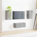 Set comodă TV Pe perete 2 pcs Gri din beton Lemn compozit - WALTI WALTI