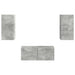 Set comodă TV Pe perete 2 pcs Gri din beton Lemn compozit - WALTI WALTI
