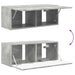Set comodă TV Pe perete 2 pcs Gri din beton Lemn compozit - WALTI WALTI