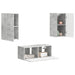 Set comodă TV Pe perete 2 pcs Gri din beton Lemn compozit - WALTI WALTI