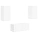 Set comodă TV Pe perete 2 pcs Alb lucios Lemn compozit - WALTI WALTI
