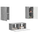 Set comodă TV Pe perete 2 pcs Gri Sonoma Lemn compozit - WALTI WALTI