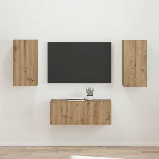 Set comodă TV 2 pcs Stejar Artizanal Lemn compozit - WALTI WALTI