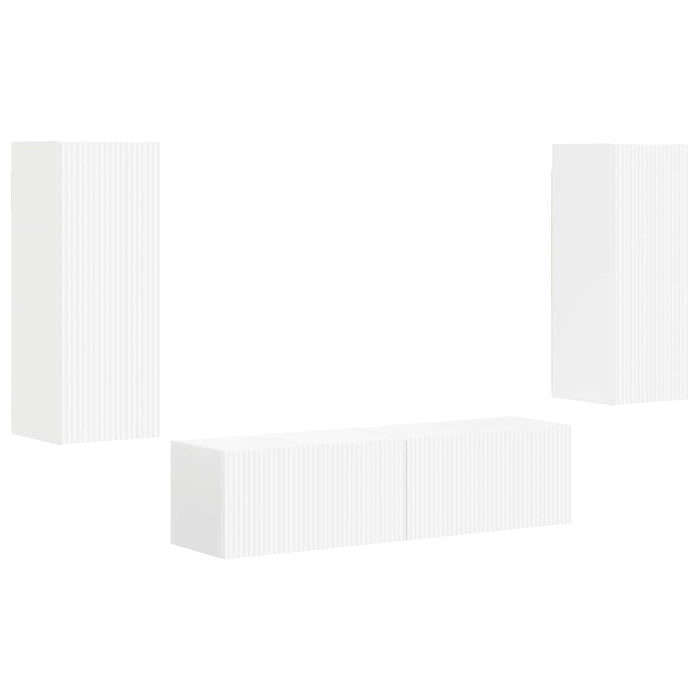 Set comodă TV Pe perete 2 pcs Alb Lemn compozit - WALTI WALTI