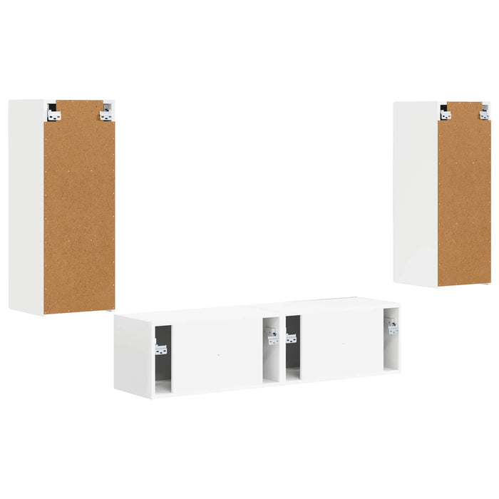 Set comodă TV Pe perete 2 pcs Alb Lemn compozit - WALTI WALTI