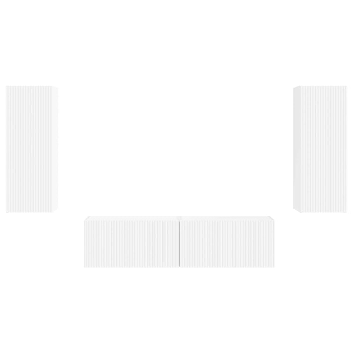 Set comodă TV Pe perete 2 pcs Alb Lemn compozit - WALTI WALTI