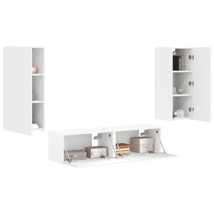 Set comodă TV Pe perete 2 pcs Alb Lemn compozit - WALTI WALTI
