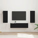 Set comodă TV Pe perete 2 pcs Negru Lemn compozit - WALTI WALTI