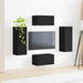 Set comodă TV Pe perete 2 pcs Negru Lemn compozit - WALTI WALTI