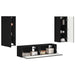 Set comodă TV Pe perete 2 pcs Negru Lemn compozit - WALTI WALTI
