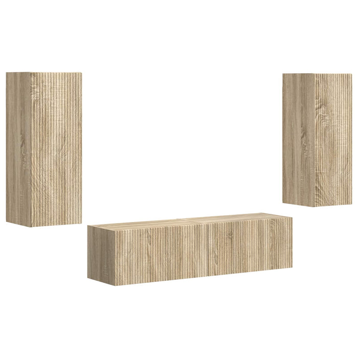 Set comodă TV Pe perete 2 pcs Stejar Sonoma Lemn compozit - WALTI WALTI
