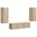 Set comodă TV Pe perete 2 pcs Stejar Sonoma Lemn compozit - WALTI WALTI