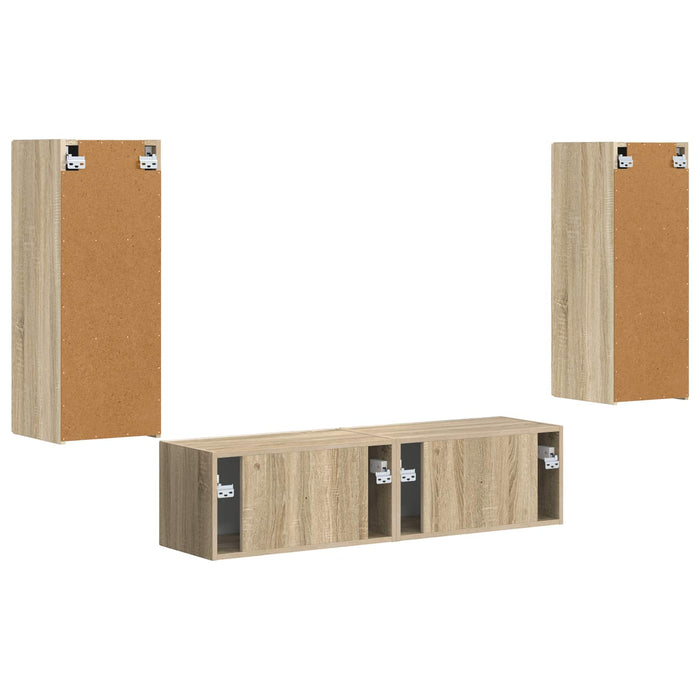 Set comodă TV Pe perete 2 pcs Stejar Sonoma Lemn compozit - WALTI WALTI