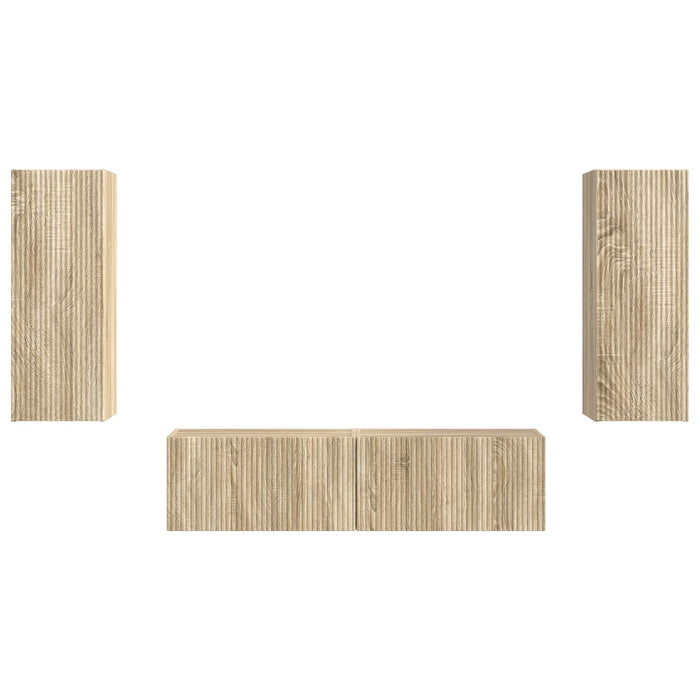 Set comodă TV Pe perete 2 pcs Stejar Sonoma Lemn compozit - WALTI WALTI