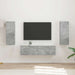Set comodă TV Pe perete 2 pcs Gri din beton Lemn compozit - WALTI WALTI